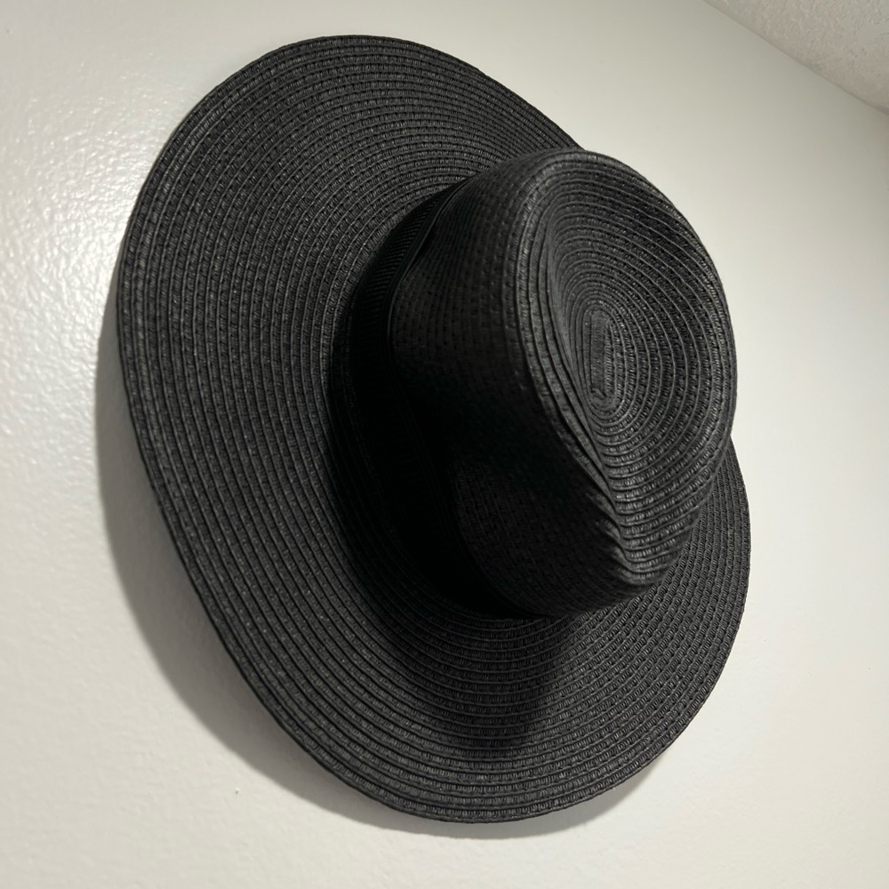 Madewell packable braided straw hat, size S/M, black color NWT